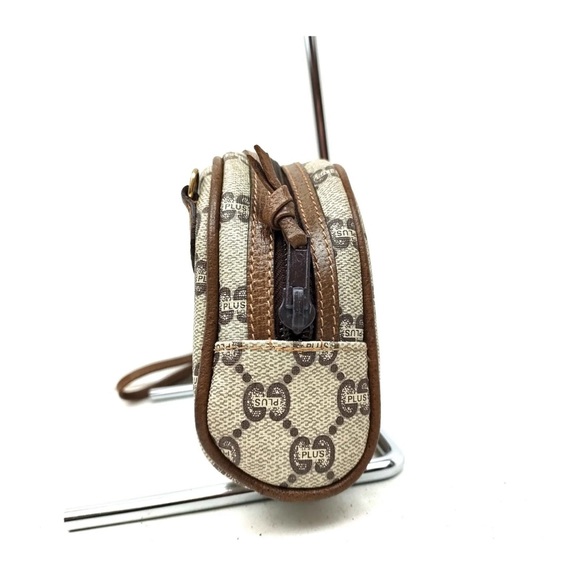 GUCCI PLUS Wristlet or Cosmetic Pouch Bag  Brown PVC. ***VINTAGE*** - Picture 3 of 9